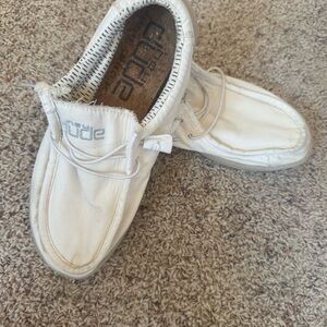 Hey Dude Wally Chambray White Slip-On Shoes